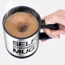 400ML kubek samomieszający ze stali nierdzewnej mix filiżanka do herbaty, kawy z pokrywką automatyczne elektryczne leniwe mleko do kawy mieszanie auto mieszanie kubek
