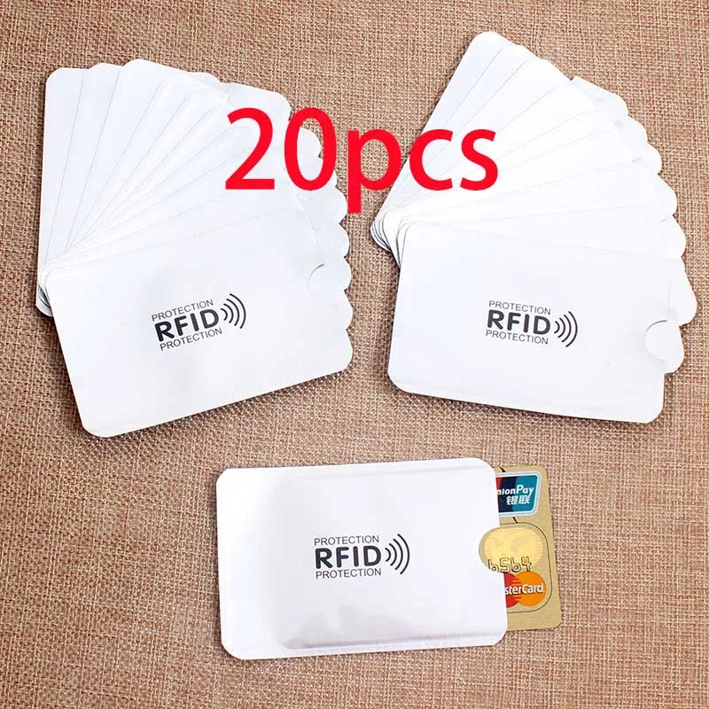 20 шт один лот Анти Rfid Блокировка ридер Блокировка банк держатель карты ID Чехол для банковских карт Rfid защита металлический пакет с R042