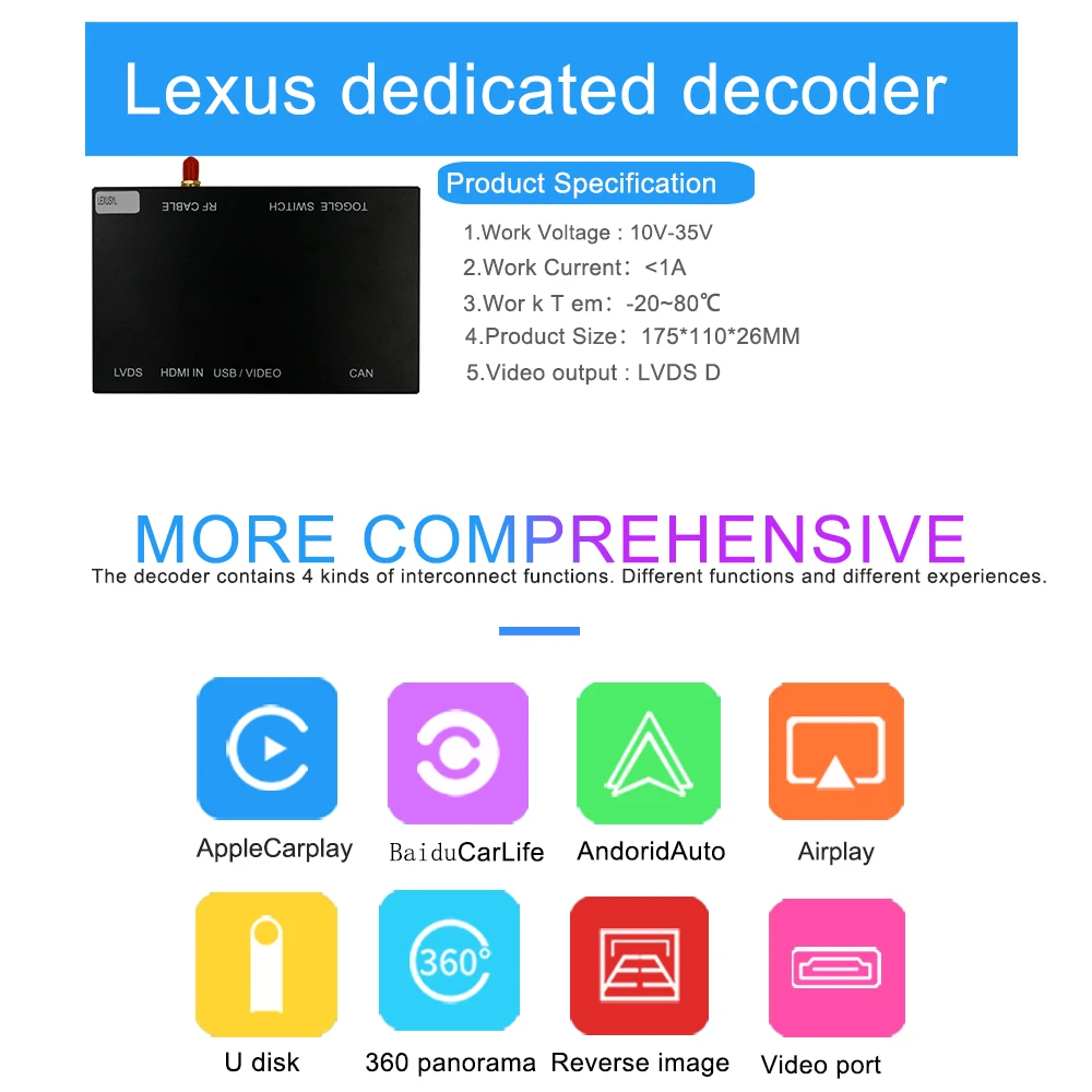 Carlinkit для Lexus NX ES US iS CT RX GS LS LX LC RC- Мультимедиа беспроводной Apple CarPlay и Android авто комплект модернизации