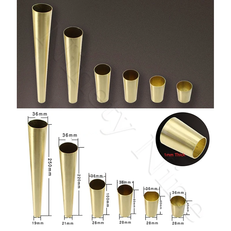 4Pcs Metal Brass Tip Cap For Mid-Century Modern Chinese Table Chair Seat Leg Feet Tapered |