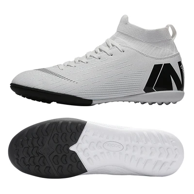 New Soccer Shoes Men High Top Training Ankle AG/TF Sole Outdoor Cleats Sport Shoes Spike Women Crampon Football Turf Boots Mens - Цвет: see chart