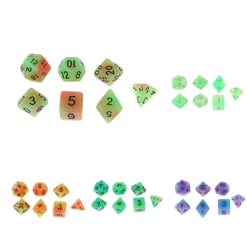 

5 Pack of Polyhedral Bicolors Dice Set for Dungeons & Dragons RPG Board Game