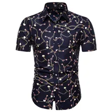 Men's Summer Short Sleeve Shirts M-5XL Plus Siz Hawaiian Beach Shirts Chemise Homme Slim Fit for Man Printied Button Up Shirt