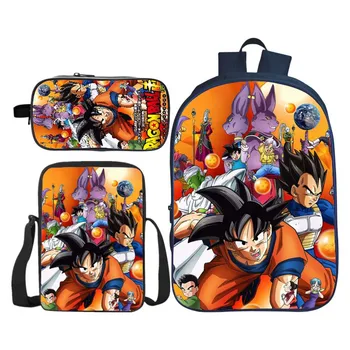 

Dragon Ball Super Broly Backpack Pencil Case School Bags for Teenager Boys Girls Backpack 3Pcs/Sets Kids Travel Rucksack