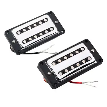 

Double Coil Humbucker Pickup Electric Guitar Neck Bridge Pickup Chrome with Black Frame for LP Guitar NEW