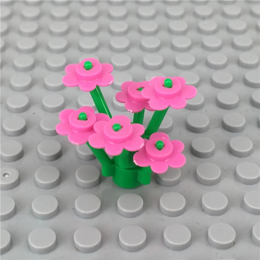 50Pcsset Legoings City Garden Plants Flowers And Plants Accessories Flowers Petals MOC Brick Building Blocks Kids DIY Toys Gift (3)