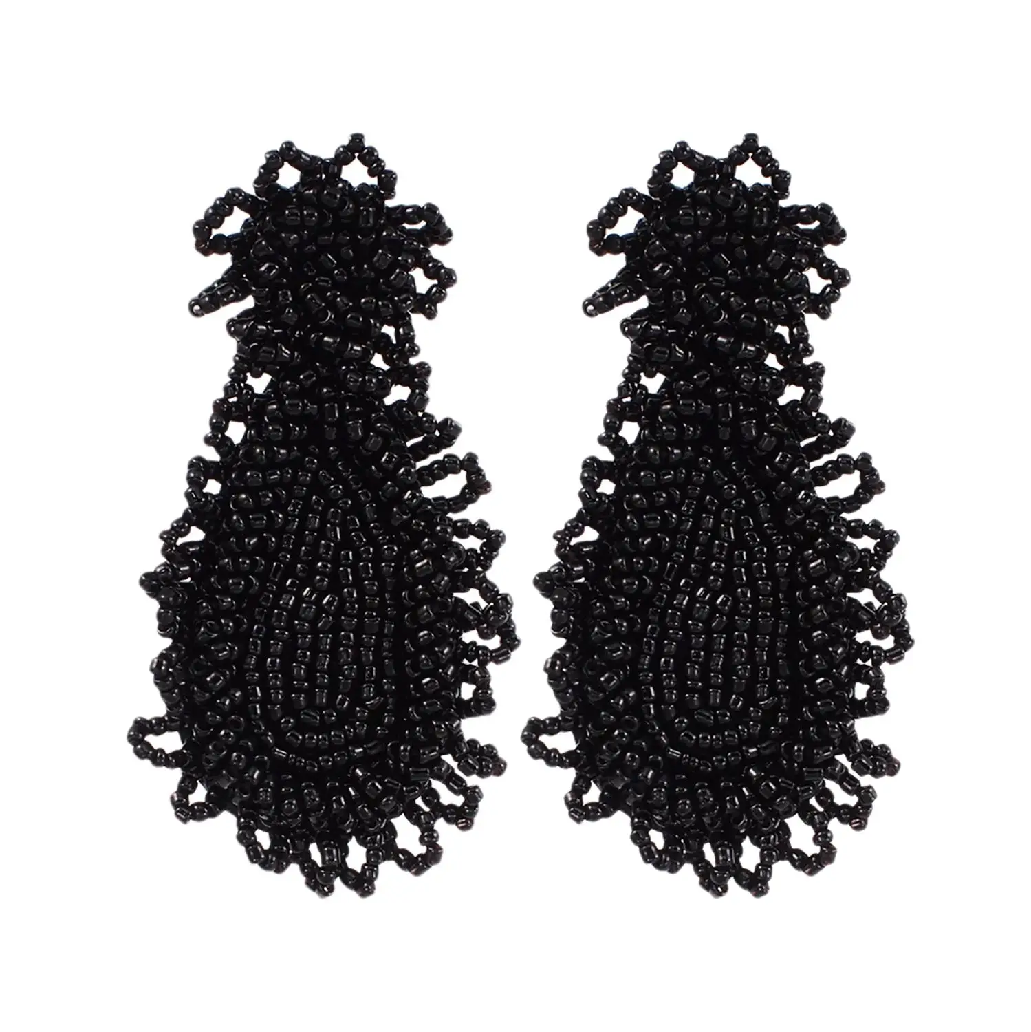 MANILAI, Boho, ручная работа, бусины, Висячие серьги для женщин, модные, из бисера, массивные висячие серьги, ювелирные изделия, подарки - Окраска металла: Black Earrings