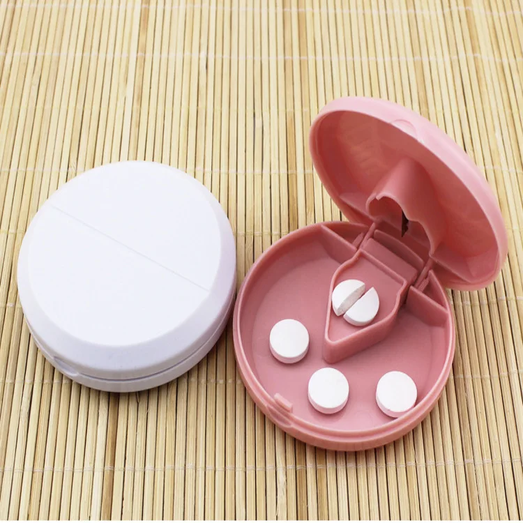 1pc Pill Tablet Pill Cutter Divider PP Material Portable Organizer For Medicine Splitter Hold Storage Box
