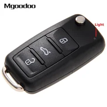 3 botão virar dobrável carro remoto chave caso em branco fob chave para vw volkswagen golf mk6 tiguan polo passat cc seat skoda octavia(China)