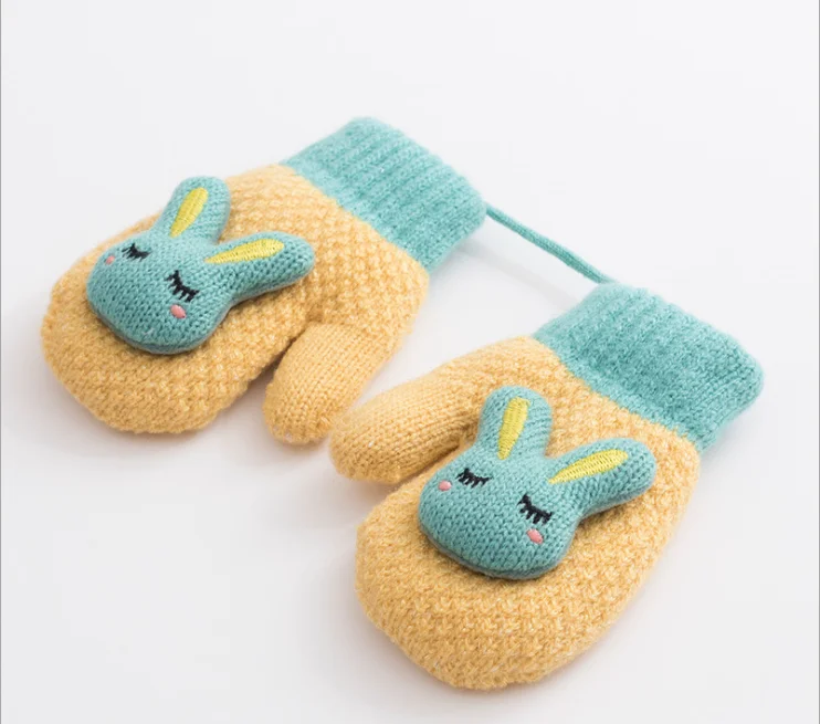 Yellow gloves Тип детская Перчатки трикотажная зимой - Цвет: Yellow gloves