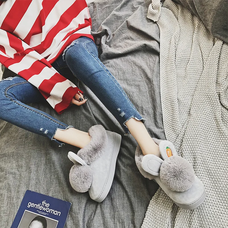 Новинка зимние меховые тапочки для пар женские мужские на плоской подошве