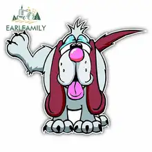 EARLFAMILY 13cm x 10.8cm Cartoon Dog Anime Car Stickers Vinyl JDM Bumper Trunk Truck Graphics Waterproof Sunscreen Fine Decal