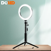Círculo de luz led para selfie, com tripé e suporte, kit de streaming ao vivo para tiktok, youtube, iluminação para câmera, youtuber, vlogger