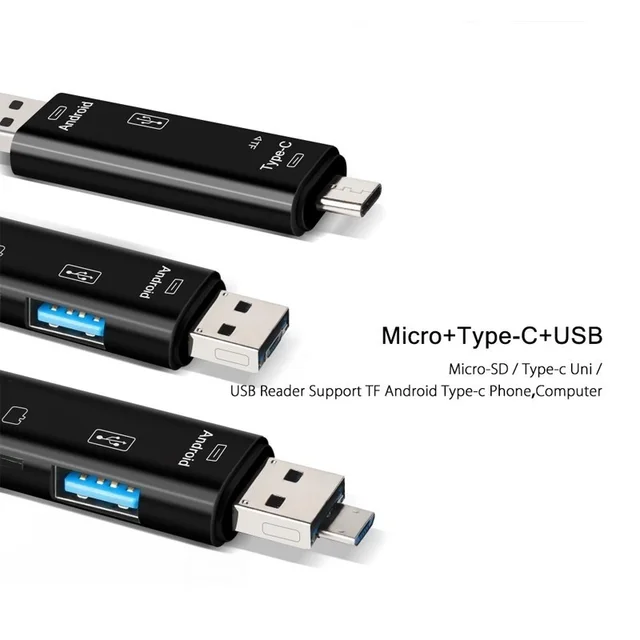 5 in 1 Multifunction Usb 3.0 Type C/Usb /Micro Usb/Tf Memory Card Reader OTG Card Reader Adapter Mobile Phone Accessories 3