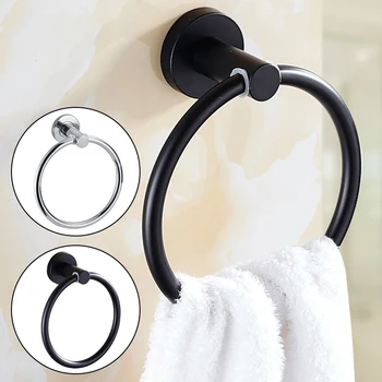 

High-quality Stainless Steel Towel Ring Bathroom Kitchen Toilet Wall-mounted Hole Installation Towel Ring -1