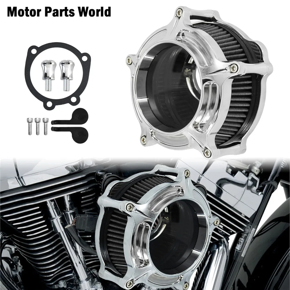 Motorcycle Clarity Air Cleaner Intake Grey Filter All Chrome Filter For