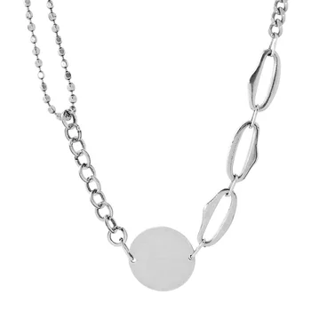 

925 silver fashion smile round pendant link chain women necklace fashion jewelry high quality
