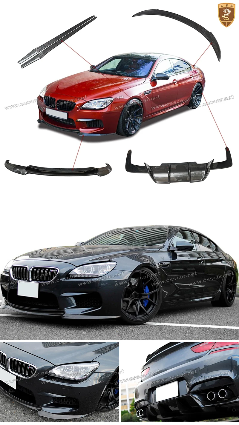 Авто модификация карбоновый комплект для кузова Аксессуары для F13 M6 V стиль карбоновый передний диффузор для губ боковые юбки автомобильный Стайлинг
