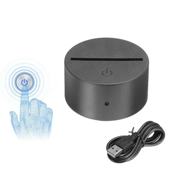 

RGB LED Lamp Base Touch Switch Modern USB Cable Remote Control Night Light Acrylic 3D Led night lamp Assembled Base