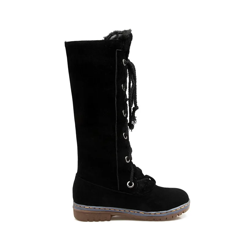 MORAZORA/ г. Большой размер 34-46, модные теплые зимние ботинки зимние женские ботинки на низком каблуке с круглым носком удобные ботинки до середины икры