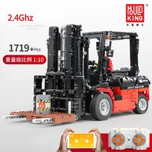 APP Technic 13106 вилочный погрузчик совместимый Technik MOC RC двигатели автомобильные наборы строительные блоки кирпичи приложение управление RC автомобили детские игрушки