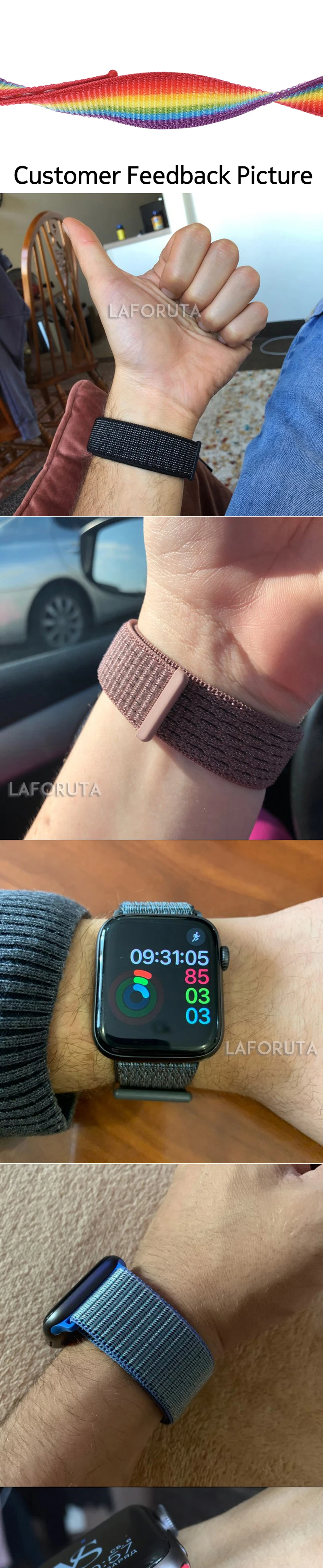 Ремешок для Apple Watch 44 мм 40 мм ремешок из нейлона iWatch Correa Series 5 4 3 2 Sport Loop 42 мм 38 мм браслет ремешок для часов аксессуары Новинка