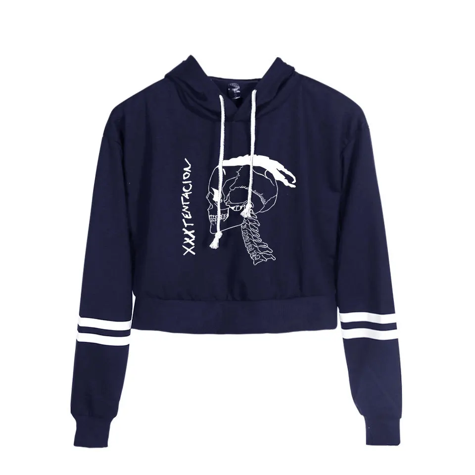 Модный принт sudadera xxtentacion толстовки с капюшоном женские укороченный топ рубашка пуловер Толстовка Revenge Harajuku одежда