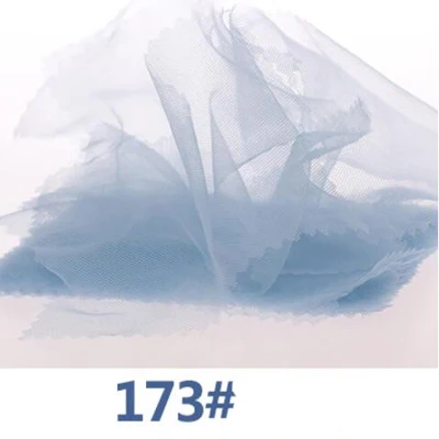 173 Light Blue Супер мягкая сетка зашифрованная американская сетка ткань супер прозрачное свадебное платье юбка свадебная одежда москитная сетка ткань - Цвет: 173 Light Blue