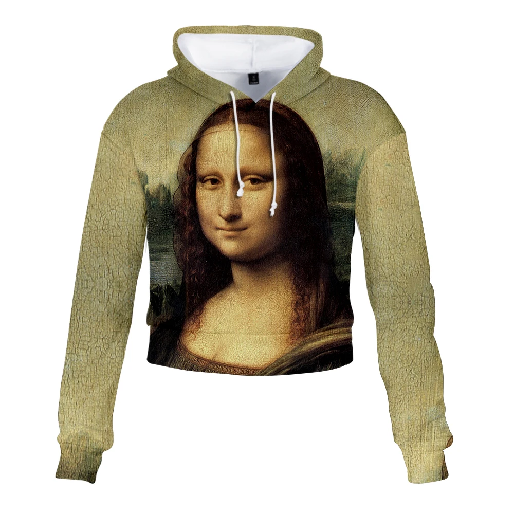 3D Printed World famous painting art Hoodies Casual womans Hoodie Short umbilical Sweatshirts Harajuku  Tops