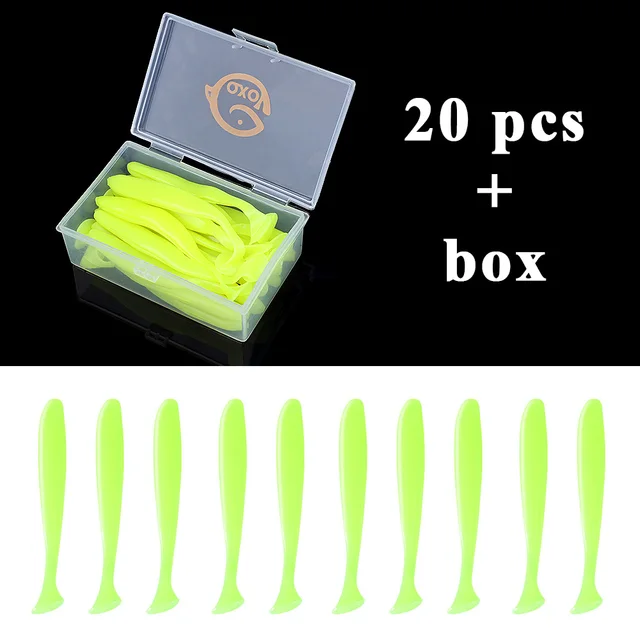 QXO Fishing Soft Lure Worm With Box Silicone Bait Swimbait Streamer Sea Fishing Spoon Lure 7cm 10cm Wobbler Set 20pcs