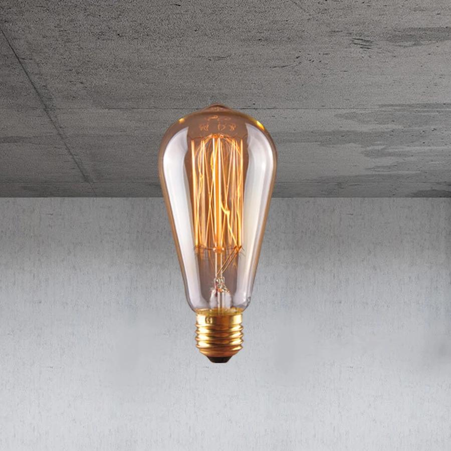 Ретро Edison led светильник лампочка E27 220 В 40 Вт 60 Вт ST64 G95 лампа накаливания ампулы лампы Винтаж Эдисон лампы - Цвет: st64