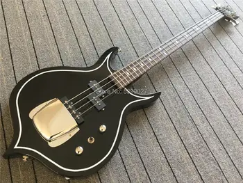 

custom shop;China Factory Product;4 strings bass in black ;chrome hardware;free shipping