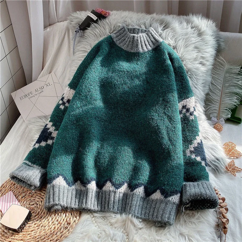 

High Quality 2020 Autumn Winter Turtleneck Pullover Sweater Women Thicken Knitted Sweaters Female Soft White Sweater