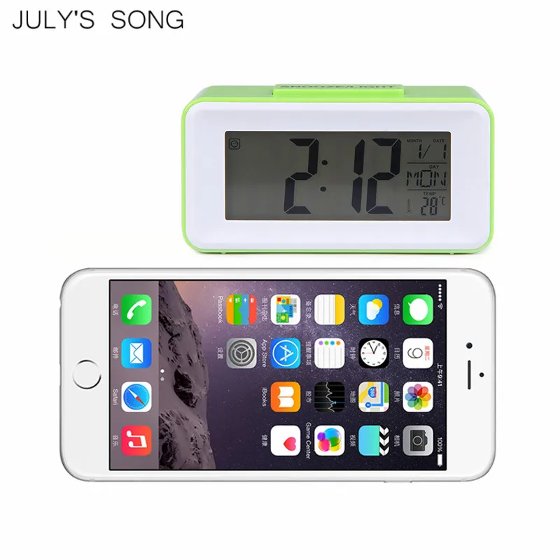 JULY'S SONG цифровой светодиодный Будильник часы для студента с будильником недели часы с термометром Электронный Настольный календарь Настольный ЖКД таймер