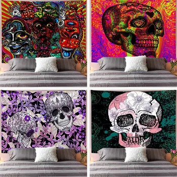 

Skull Pattern Tapestry Skeleton Background Hanging Cloth Home Decoration Digital Printing Wall Hanging Cloth