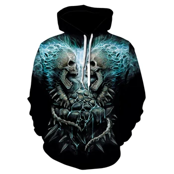 

Men's Halloween horror skull print hoodie sweatshirt 2020 fashion men's and women's street wear hip-hop hoodies