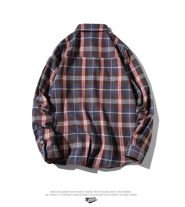5XL повседневная мужская клетчатая рубашка, осенняя рубашка, мужские нарядные рубашки, Модная приталенная Хлопковая мужская рубашка с длинным рукавом Y2053