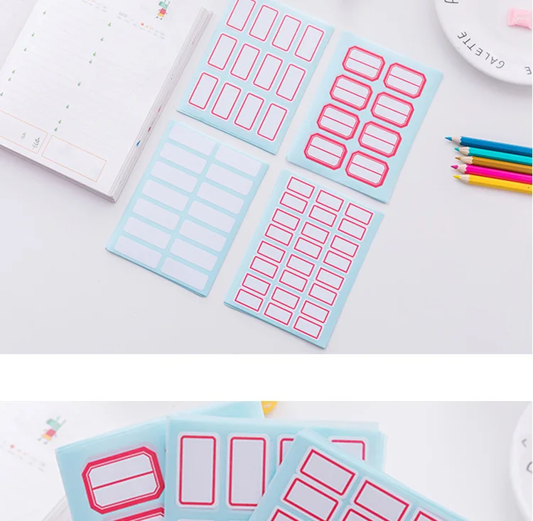 P419 bo fu Self-Adhesive Stick Label Adhesive Label Handwritten Name Tape Price Sticker Compartmental Standard Sticky Notes