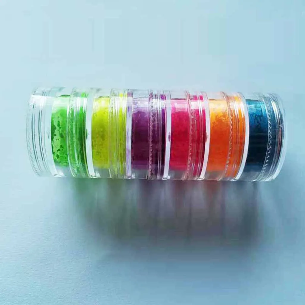 6 цветов флуоресцентный Неон блестящая пудра для ногтей переливающийся акриловый пигмент гель для ногтей порошок для ногтей маникюр# c