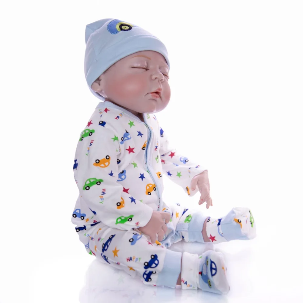 23 дюймов Reborn Baby Doll полное тело силиконовый винил спящий мальчик bebe Reborn Menino Этническая кукла игрушки для детей Playmates