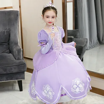 

Kids Girls Princess Sofia Dress Rapunzel Dresses Ball Gown Long Party Dress Children Clothing Kids Halloween Cosplay Costume