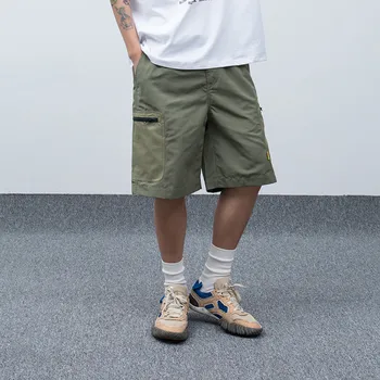 

EWQ / men's wear 2020 fashion casual Overalls summer new Color block Split Joint Zipper big Pocket clothes Man Shorts 9Y1078