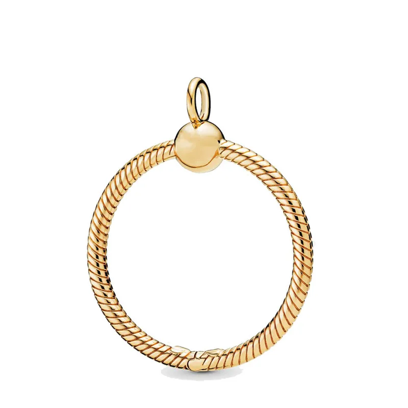 

2019 Autumn New Shine Gold Charm Moments Medium O Pendant 925 Silver Fit Original Pandora Necklace Women Jewelry Birthday Gift