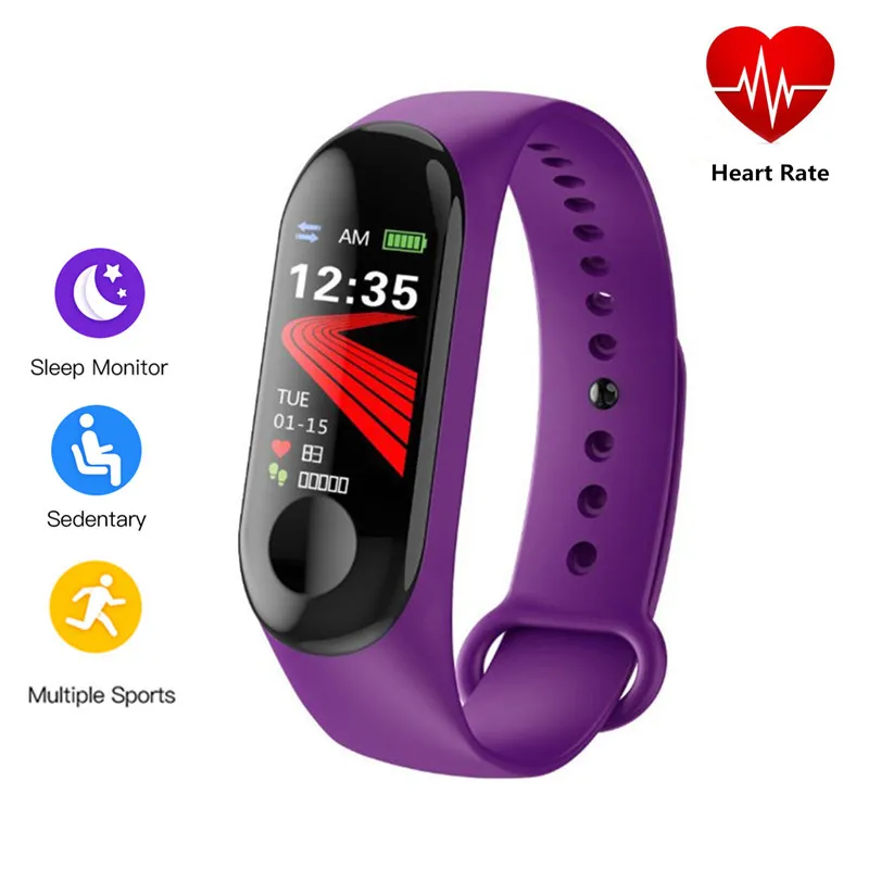 

M3 Smart Bracelet Fitness tracker Sport Band 3 Heart Rate Blood Pressure Smart Watch Electronics Wristband For XiaoMi Android