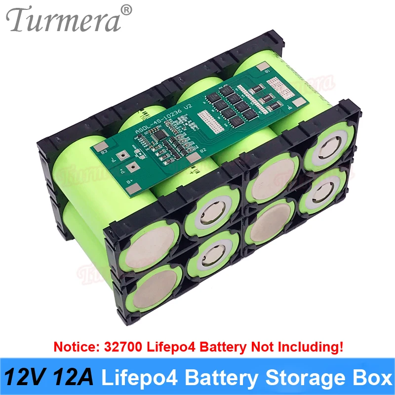 Turmera-12V 32700 Lifepo4 배터리 보관함 2x4 홀더 니켈 4s 40A 12.8V 밸런스 BMS, 무정전 전원 공급 장치 사용
