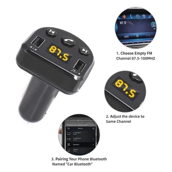 

DC12-24V Car Universal FM Transmitter Bluetooth Car MP3 Player Hands Free Radio Adapter Kit USB Charger Car Styling Accessories