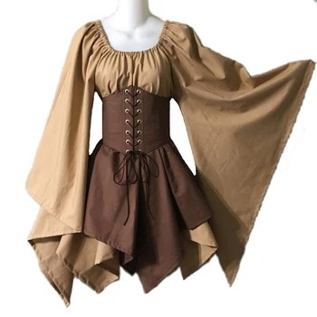 

Women's Vintage Renaissance Medieval Dress Party Long Sleeve Dresses