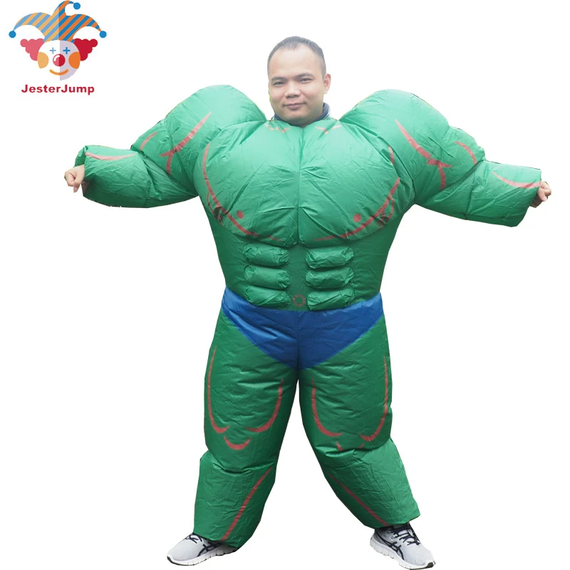 Adult Inflatable The Hulk Mascot Costume Hero Suit Fancy Dress Costume