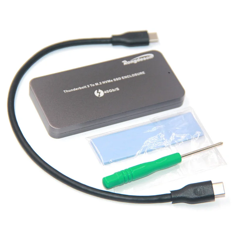 SSD Fall Thunderbolt 3 M.2 NVME Gehäuse Mobilen Box Fall NVME zu TYPE-C Aluminium TYP C 31 USB 3.1