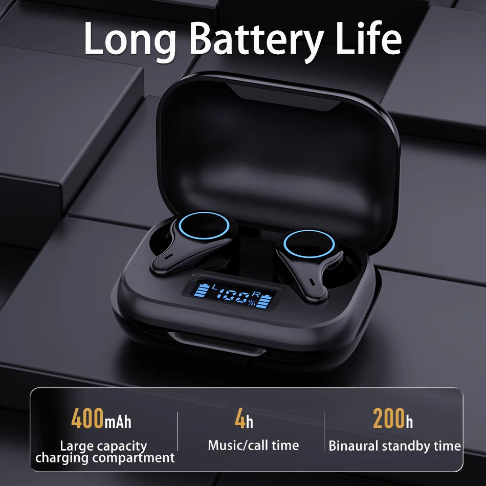 TWS Bluetooth Earphones Wireless Headphones Touch Control LED Display With Microphone Sport Waterproof Headsets Earbuds Earphone